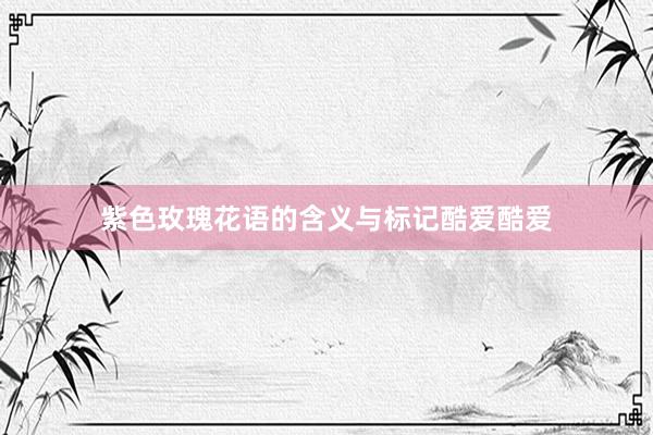 紫色玫瑰花语的含义与标记酷爱酷爱